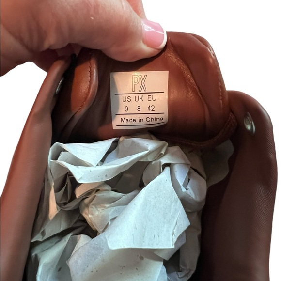 PX Clothing Brown Leather Low top Lace-Up Sneakers, sz 9 new in box - Picture 6 of 9